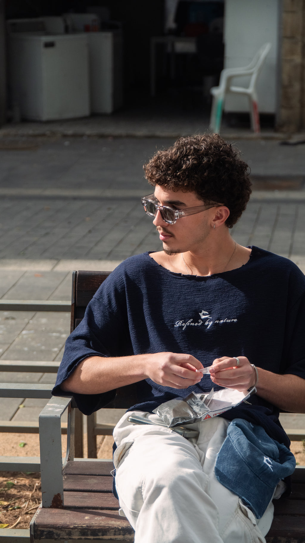 חולצת קלארו כחולה קצרה