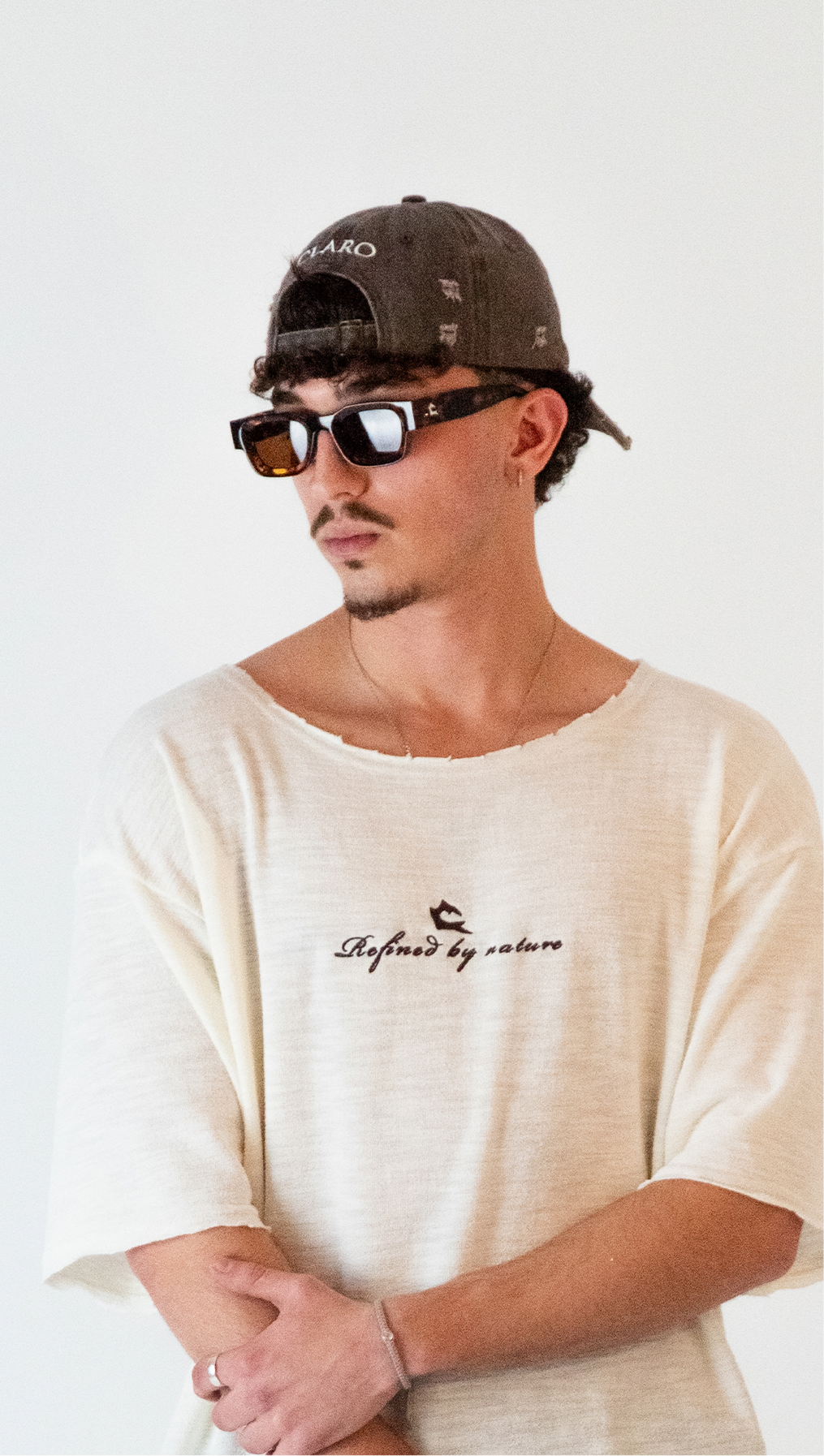 כובע קלארו משופשף חום