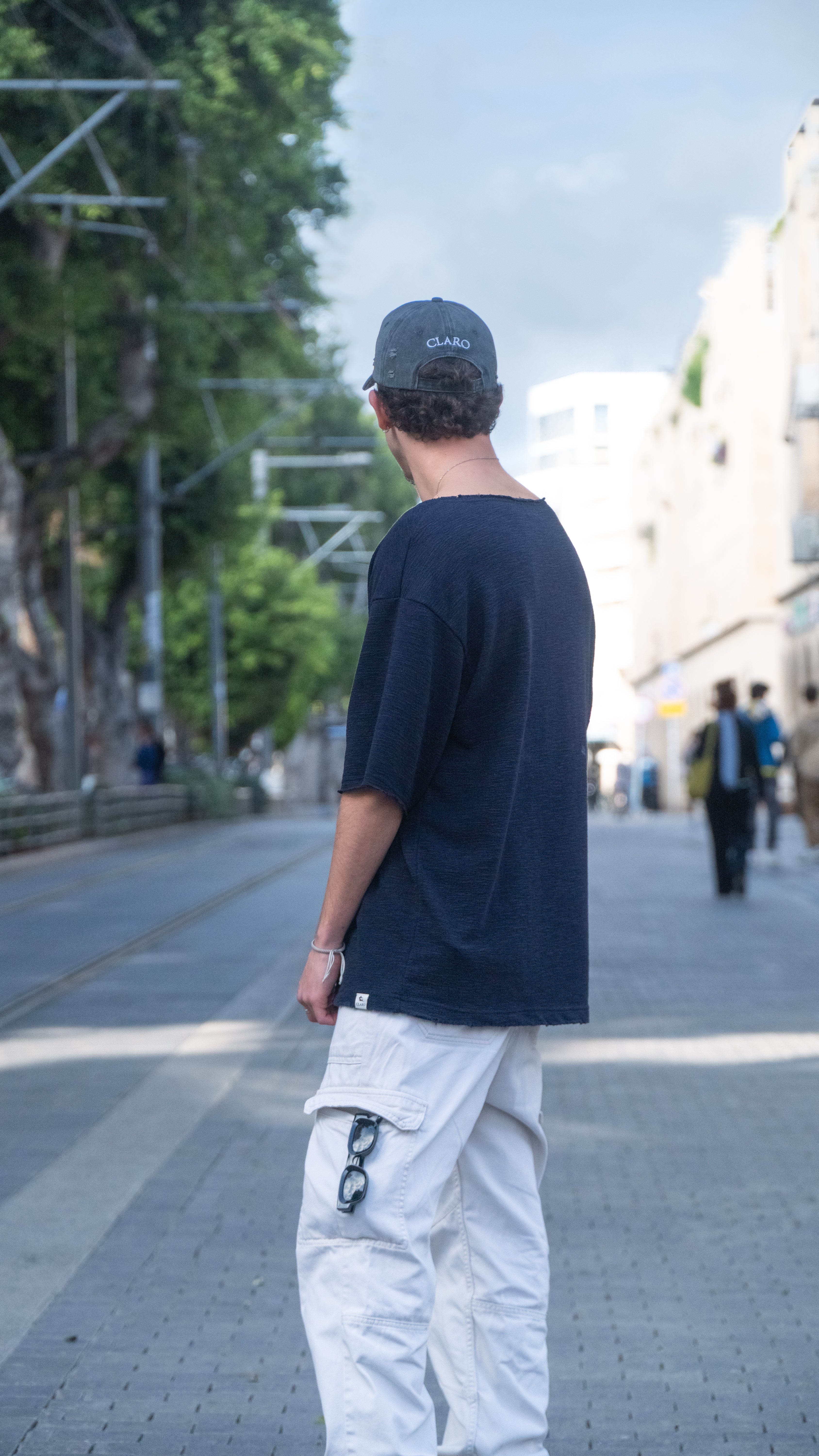 כובע קלארו משופשף שחור