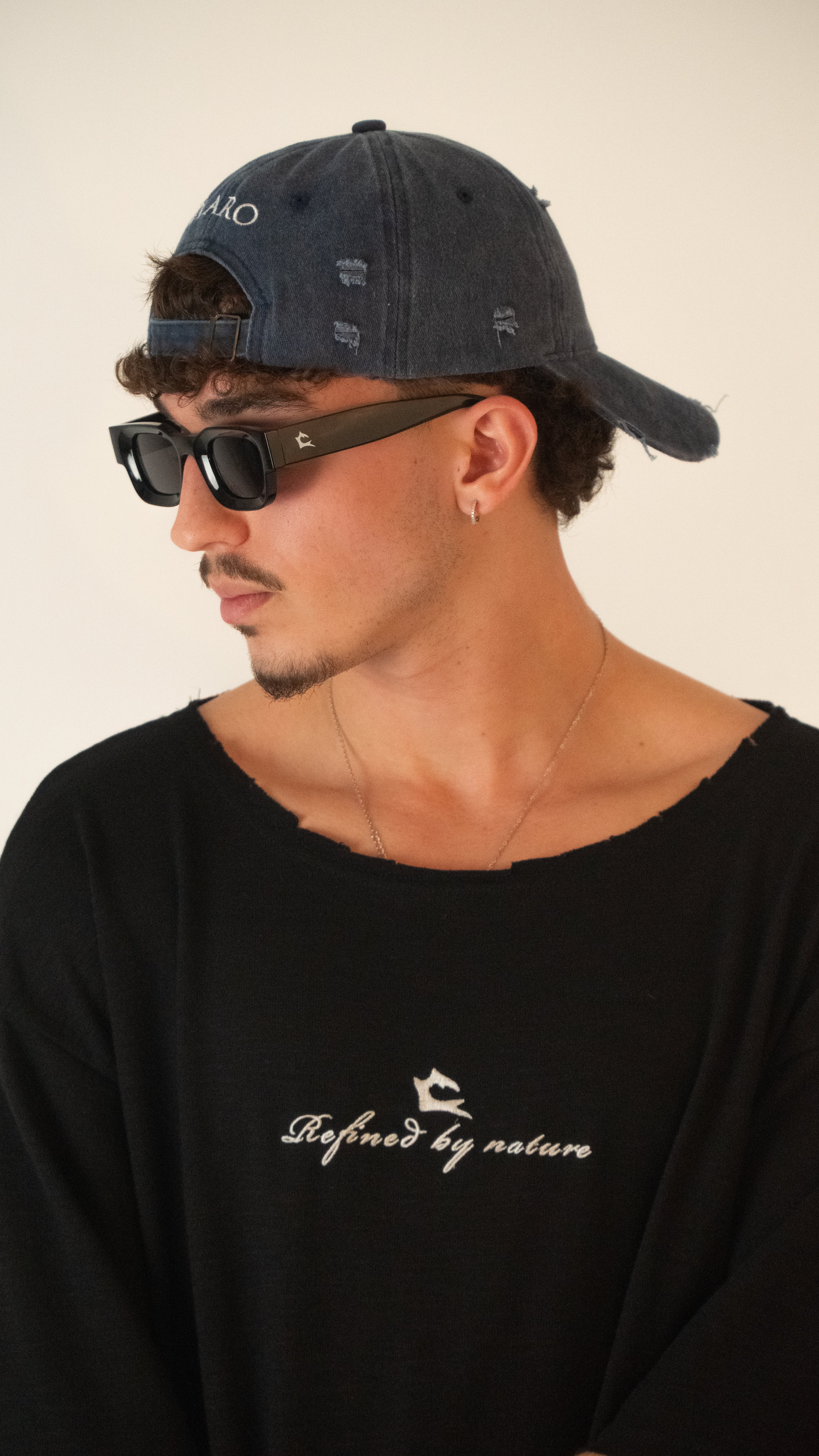 כובע קלארו משופשף כחול נייבי