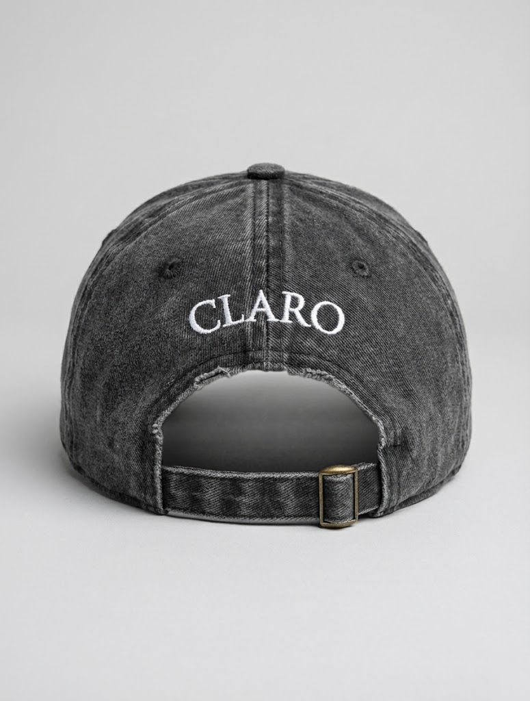 כובע קלארו משופשף שחור